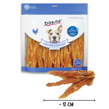 Dokas Hühnerbrust Kaustreifen für Hunde – 93 % Huhn
