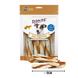 Dokas Kau Twister Rinderhaut für Hunde – Entenherz & Pansen, 200 g