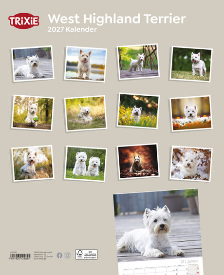 2027 Kalender West Highland Terrier