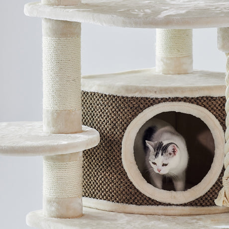 NOBBY Kratzbaum Elif – 189 cm, stabil, mit Höhle & Sisalstämmen für große Katzen
