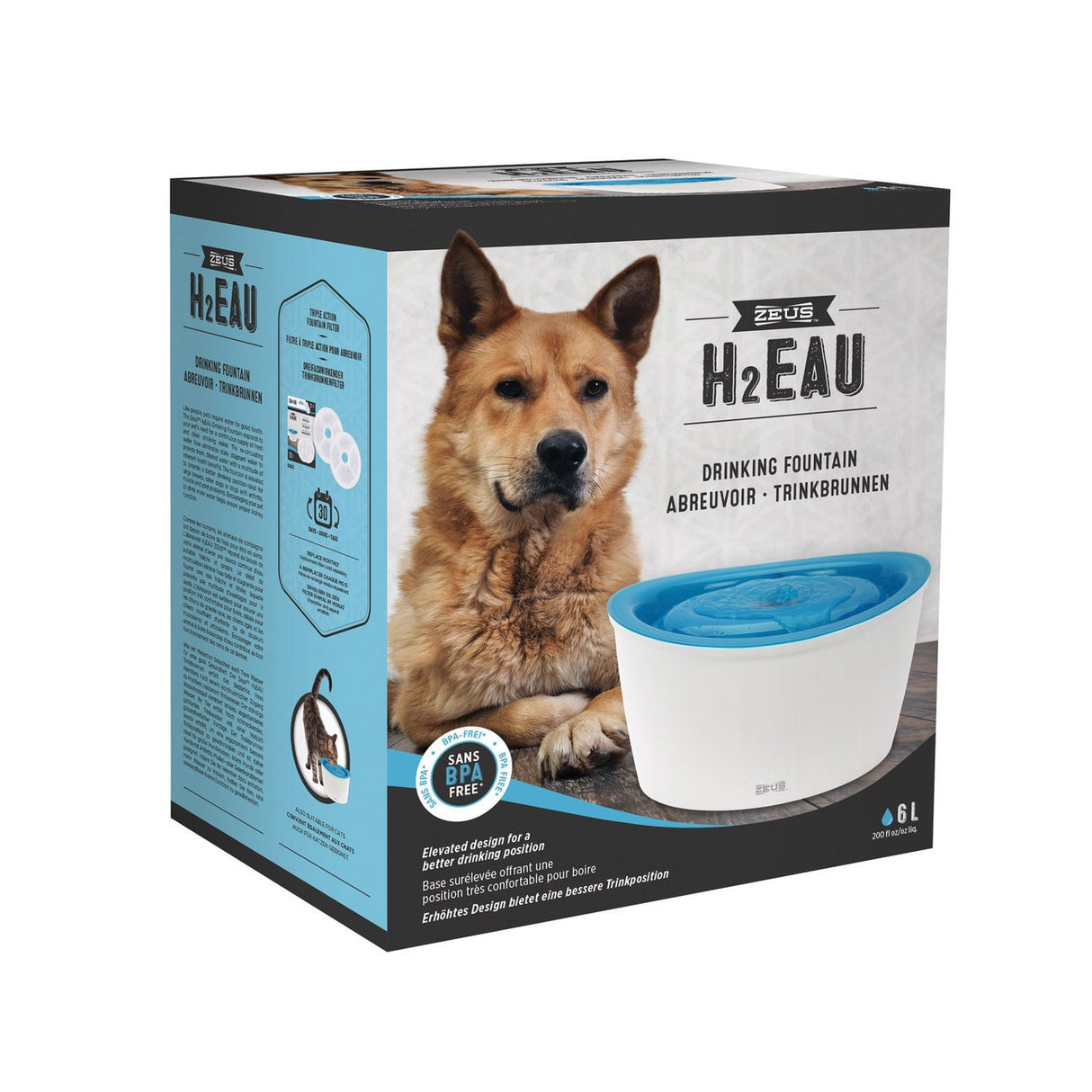 Zeus H2EAU Trinkbrunnen für Hunde 6L